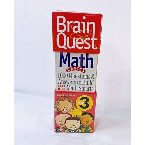 Brain Quest Grade 3 Math Basics 1000 Questions & Answers Cards Ages 8-9 Revised - Picture 1 of 6